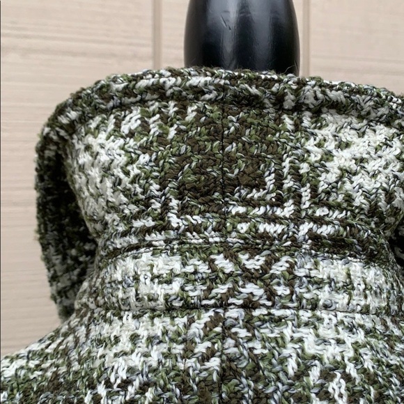 Ann TAYLOR PETITES Green/Off White Tweed Coat - Picture 7 of 16